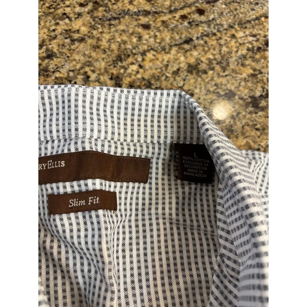 (2 BUNDLE) NWT Perry Ellis & JB Holt Button Down Shirt Blue Grey Slim Athletic L
